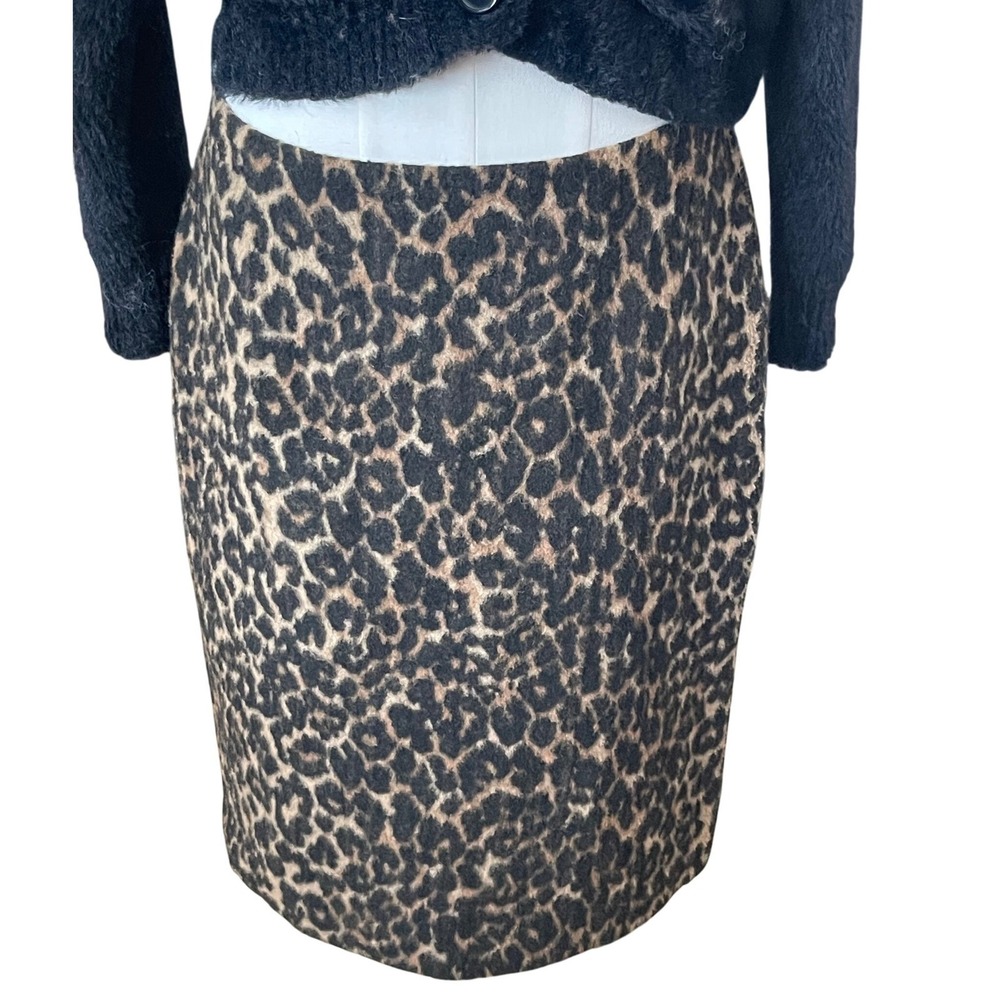 Talbots Animal Print Skirt Leopard Cheetah Midi Pencil Office Party Classic 8